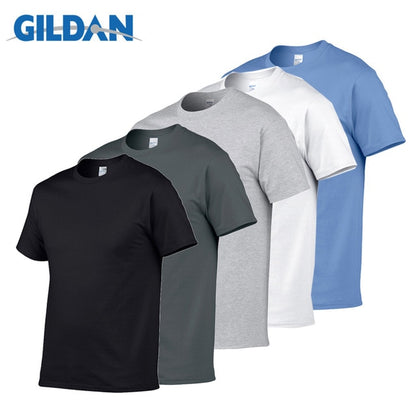 5pcs/Lot GILDAN Brand Solid Color T Shirt Mens Black And White 100% Cotton T-shirts Summer Skateboard Tee Boy Skate Tshirt Tops