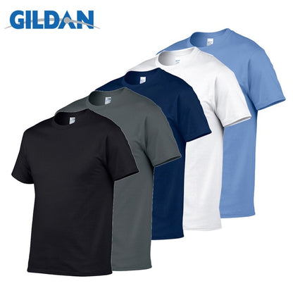 5pcs/Lot GILDAN Brand Solid Color T Shirt Mens Black And White 100% Cotton T-shirts Summer Skateboard Tee Boy Skate Tshirt Tops
