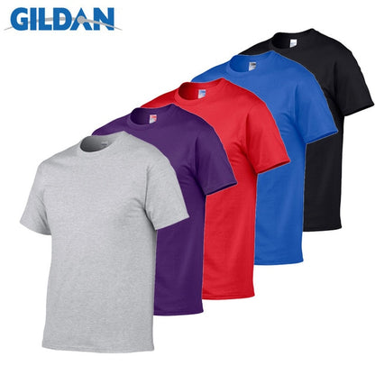 5pcs/Lot GILDAN Brand Solid Color T Shirt Mens Black And White 100% Cotton T-shirts Summer Skateboard Tee Boy Skate Tshirt Tops