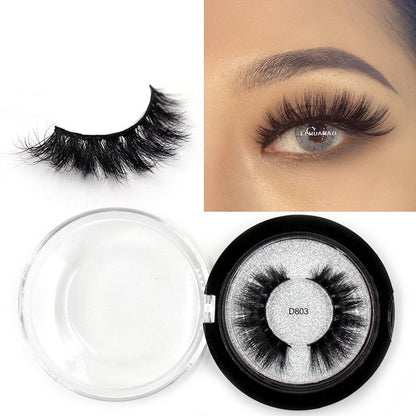 LEHUAMAO Mink Eyelashes 3D Mink Lashes Thick HandMade Full Strip Lashes Cruelty Free Mink Lashes Reusable False Eyelashes Makeup