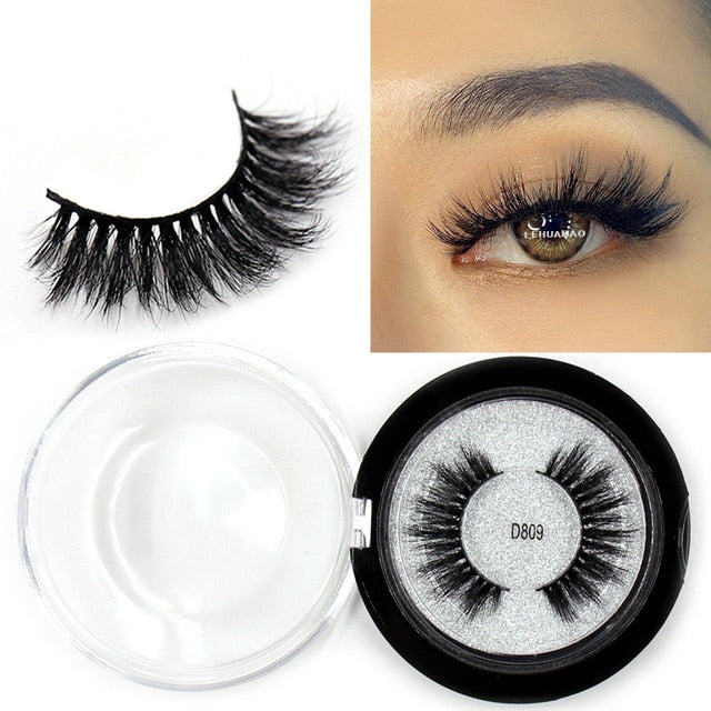 LEHUAMAO Mink Eyelashes 3D Mink Lashes Thick HandMade Full Strip Lashes Cruelty Free Mink Lashes Reusable False Eyelashes Makeup