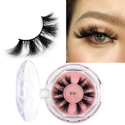 LEHUAMAO Mink Eyelashes 3D Mink Lashes Thick HandMade Full Strip Lashes Cruelty Free Mink Lashes Reusable False Eyelashes Makeup