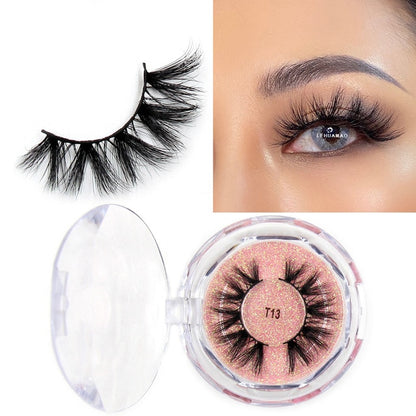 LEHUAMAO Mink Eyelashes 3D Mink Lashes Thick HandMade Full Strip Lashes Cruelty Free Mink Lashes Reusable False Eyelashes Makeup