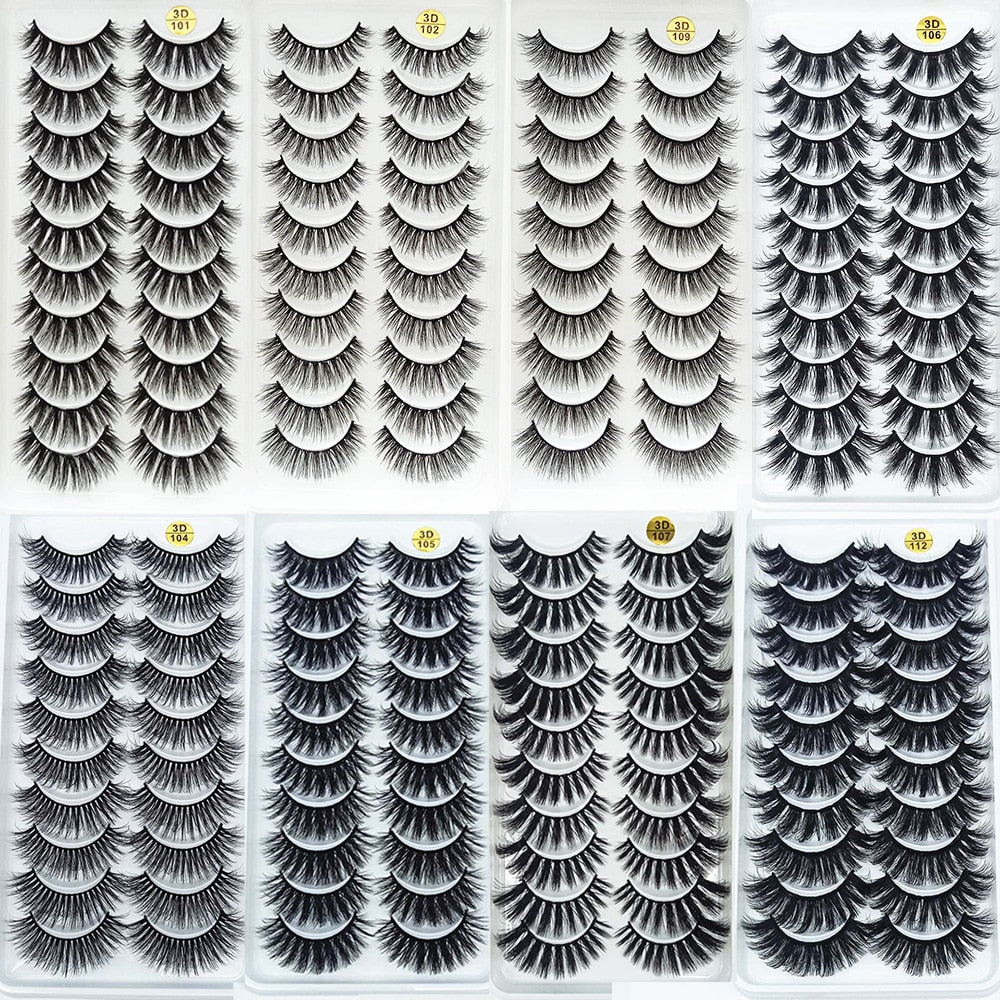 10Pairs 3D Mink Eyelashes Makeup Natural Long False Eyelashes Dramatic Lashes Extension HandMade Fake Eyelash maquiagem