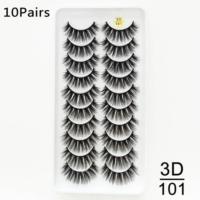 10Pairs 3D Mink Eyelashes Makeup Natural Long False Eyelashes Dramatic Lashes Extension HandMade Fake Eyelash maquiagem