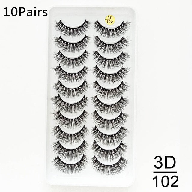 10Pairs 3D Mink Eyelashes Makeup Natural Long False Eyelashes Dramatic Lashes Extension HandMade Fake Eyelash maquiagem