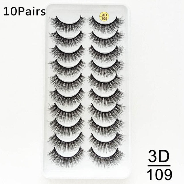 10Pairs 3D Mink Eyelashes Makeup Natural Long False Eyelashes Dramatic Lashes Extension HandMade Fake Eyelash maquiagem