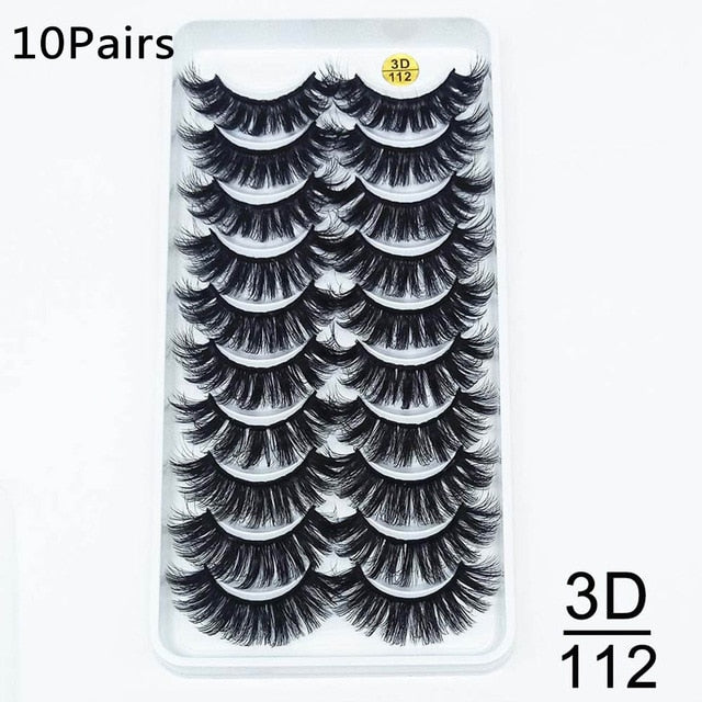 10Pairs 3D Mink Eyelashes Makeup Natural Long False Eyelashes Dramatic Lashes Extension HandMade Fake Eyelash maquiagem