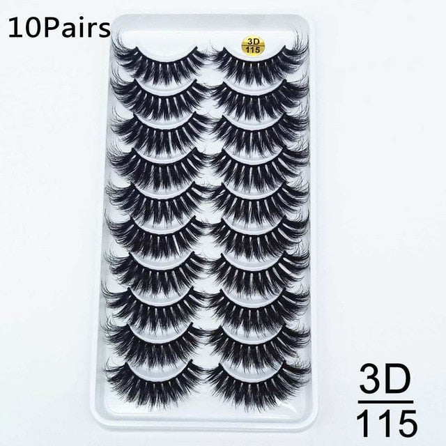 10Pairs 3D Mink Eyelashes Makeup Natural Long False Eyelashes Dramatic Lashes Extension HandMade Fake Eyelash maquiagem