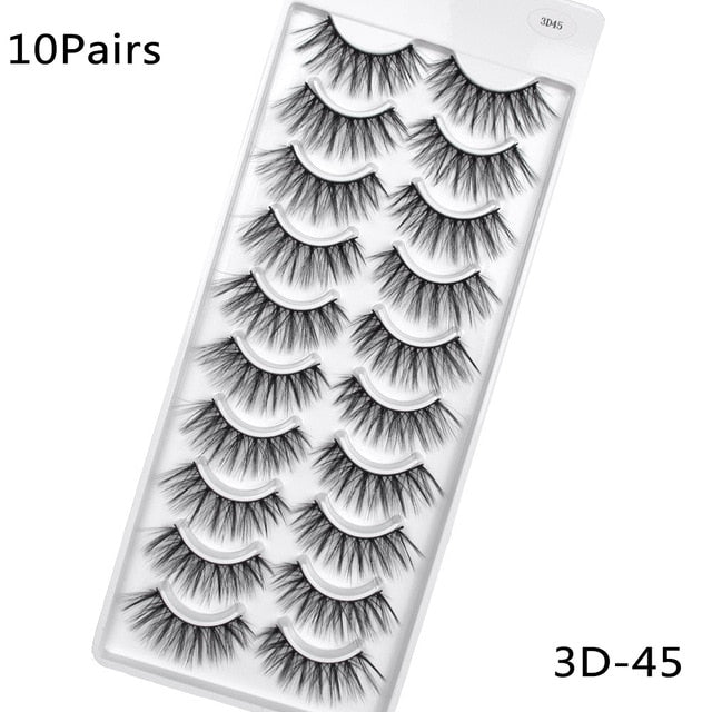 10Pairs 3D Mink Eyelashes Makeup Natural Long False Eyelashes Dramatic Lashes Extension HandMade Fake Eyelash maquiagem