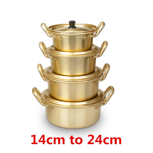 Korean Style Ramen Noodles gold Pot Aluminum Soup hot Pot Oxidized Coating Noodles Mike Egg Soup Cooking golden Kitchen Cookware