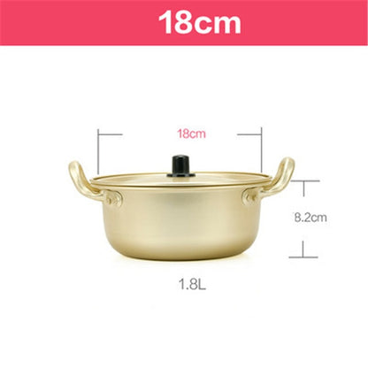 Korean Style Ramen Noodles gold Pot Aluminum Soup hot Pot Oxidized Coating Noodles Mike Egg Soup Cooking golden Kitchen Cookware