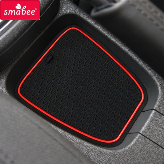 Gate slot pad  For Volkswagen Polo Polo GTI 2011-2019 2020 Dust mats Water Coaster Non-slip mats RED BLUE WHITE