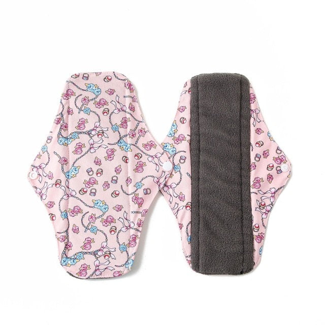 Reusable Pads Hygiene Pads Bamboo Charcoal Sanitary Pad Mama Menstrual Cotton Pads Washable Panty Liner Pads Health Feminine