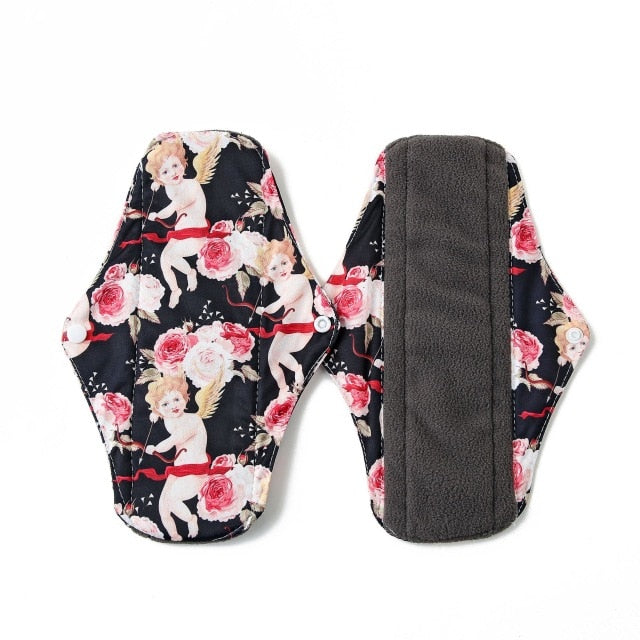 Reusable Pads Hygiene Pads Bamboo Charcoal Sanitary Pad Mama Menstrual Cotton Pads Washable Panty Liner Pads Health Feminine