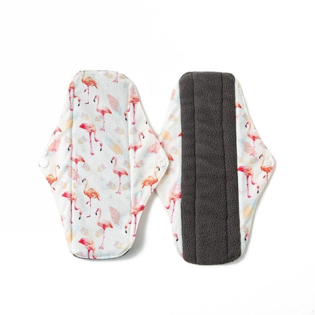 Reusable Pads Hygiene Pads Bamboo Charcoal Sanitary Pad Mama Menstrual Cotton Pads Washable Panty Liner Pads Health Feminine
