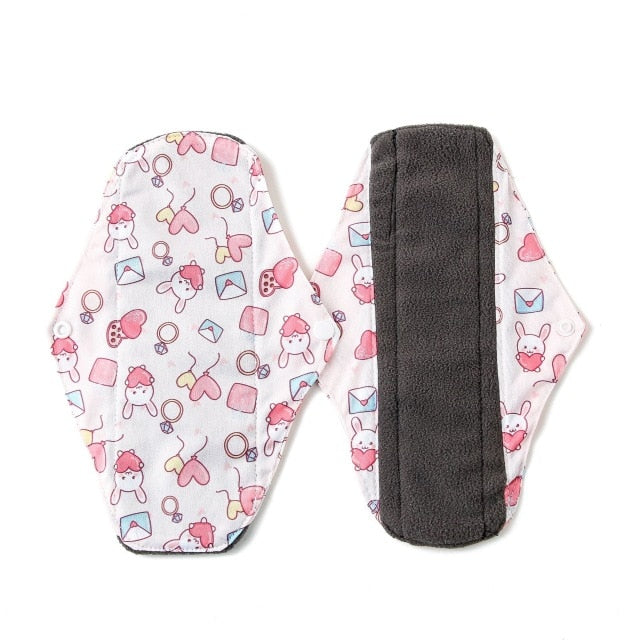 Reusable Pads Hygiene Pads Bamboo Charcoal Sanitary Pad Mama Menstrual Cotton Pads Washable Panty Liner Pads Health Feminine