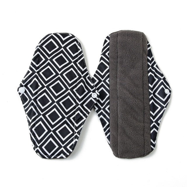 Reusable Pads Hygiene Pads Bamboo Charcoal Sanitary Pad Mama Menstrual Cotton Pads Washable Panty Liner Pads Health Feminine