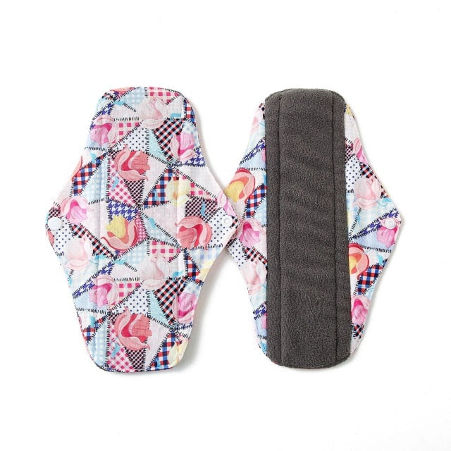 Reusable Pads Hygiene Pads Bamboo Charcoal Sanitary Pad Mama Menstrual Cotton Pads Washable Panty Liner Pads Health Feminine