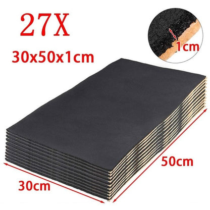9X 1cm 0.6cm Car Sound Hot Deadener Mat Noise Proof Bonnet Insulation Deadening Engine Firewall Heat Foam Cotton Sticker 30x50cm