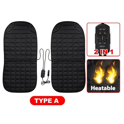 2Pcs In 1 Fast Heated & Adjustable Black/Grey/Blue/Red Car Electric Heated Seat Car Styling Winter Pad Cushions Auto Covers