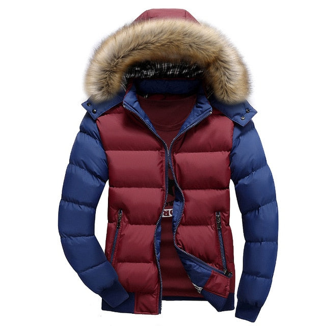 New Winter Windbreak Jacket Coat Mens Warm Thick Parkas Fur Collar Hooded Men's Coats Casual Outerwear Brand Clothing 4XL