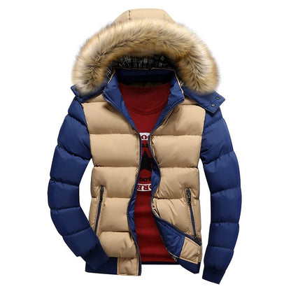 New Winter Windbreak Jacket Coat Mens Warm Thick Parkas Fur Collar Hooded Men's Coats Casual Outerwear Brand Clothing 4XL