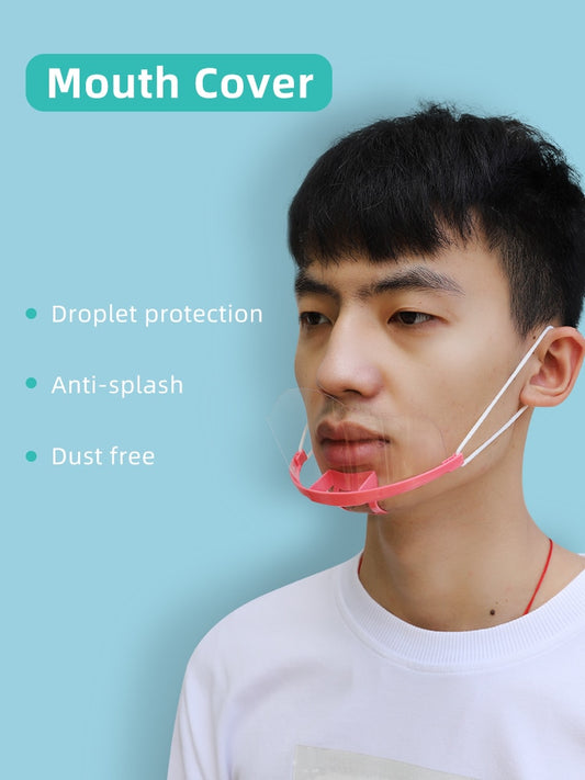 10PCS Transparent Catering Mask Anti Fog Catering Food Hotel Plastic Kitchen Restaurant Smile Mouth Masks