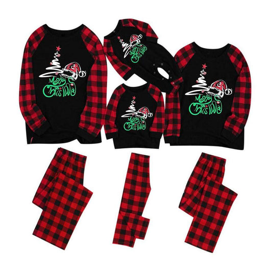 Family christmas pajamas 2020 Set Printed Hat Father Mother Kids Infant Baby Matching Clothes Dad Mom and Me Sleepwear