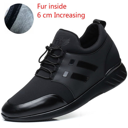 RayZing 2020 Men's Fashion Sneakers Man Casual Shoes Breathable Men Genuine Leather Shoes Big size Increasing Office Footwear