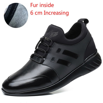 RayZing 2020 Men's Fashion Sneakers Man Casual Shoes Breathable Men Genuine Leather Shoes Big size Increasing Office Footwear