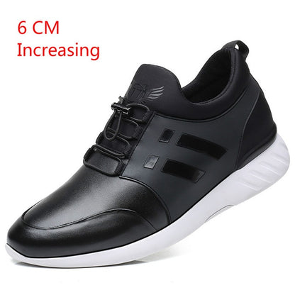 RayZing 2020 Men's Fashion Sneakers Man Casual Shoes Breathable Men Genuine Leather Shoes Big size Increasing Office Footwear