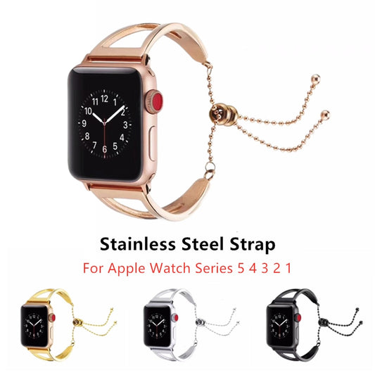Women Jewelry Watchband For Apple Watch Series 6 5 4 44mm 40mm   Metal Strap For iWatch 3 2 1 42mm 38mm Band Wrist Belt Bracelet