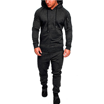 NEW Tracksuit Autumn Winter Camou Hoodies Casual Sweat Suits Drawstring Pullover Outfit Sportswear Men 2 Piece Set Plus Size