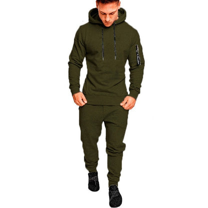 NEW Tracksuit Autumn Winter Camou Hoodies Casual Sweat Suits Drawstring Pullover Outfit Sportswear Men 2 Piece Set Plus Size