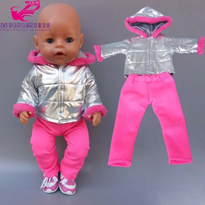 43cm New Born Baby Doll Hooded Coat for Bebe Doll Clothes 18 Inch American OG Girl Doll Jacket Girl Toys Clothes