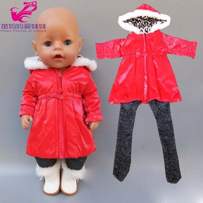 43cm New Born Baby Doll Hooded Coat for Bebe Doll Clothes 18 Inch American OG Girl Doll Jacket Girl Toys Clothes