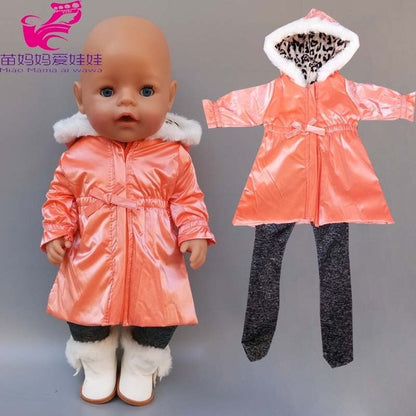 43cm New Born Baby Doll Hooded Coat for Bebe Doll Clothes 18 Inch American OG Girl Doll Jacket Girl Toys Clothes