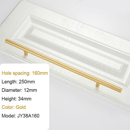 Large Handle Modern Minimalist Kitchen Furniture Cabinet Drawer Pull, Gold Aluminum Wardrobe Bedside Cabinet Locker Knob