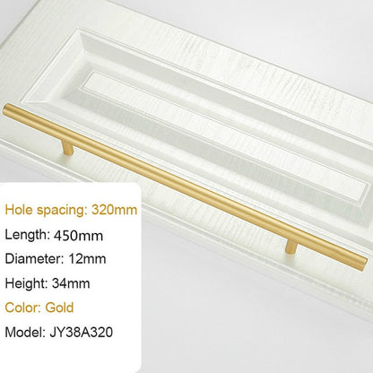 Large Handle Modern Minimalist Kitchen Furniture Cabinet Drawer Pull, Gold Aluminum Wardrobe Bedside Cabinet Locker Knob