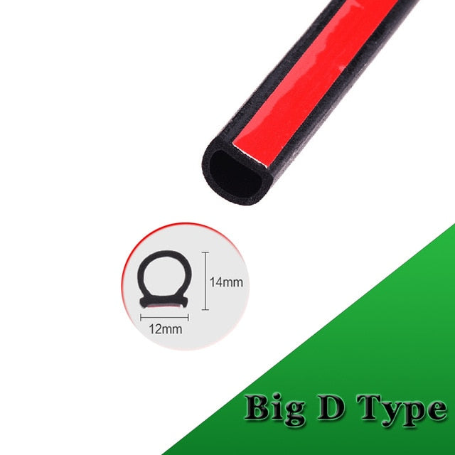 4m B P Z D Shape Type Car Door Seal Strip EPDM Rubber Noise Insulation Weatherstrip Soundproof Car Seal Strong Adhensive Sticker