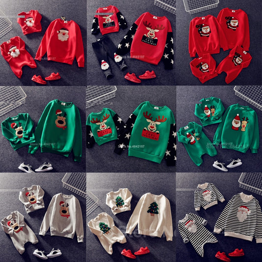 Family Look for Dad Mommy and Me 2020 Father Mother Daughter Christmas New Year Cotton Sweater Outfits Family Matching Clothes