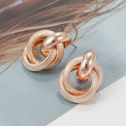 Flashbuy Gold Color Twist Alloy Drop Earrings For Women Simple geometric Earrings Wedding Fashion Jewelry Trendy Accessories
