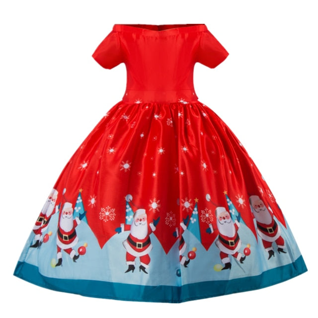 Christmas Tutu Dress For Girls Dresses Kids Clothes Wedding Event Flower Girl Dress Birthday Party Costumes Children Clothing 8T
