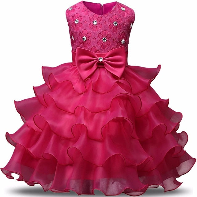 Christmas Tutu Dress For Girls Dresses Kids Clothes Wedding Event Flower Girl Dress Birthday Party Costumes Children Clothing 8T