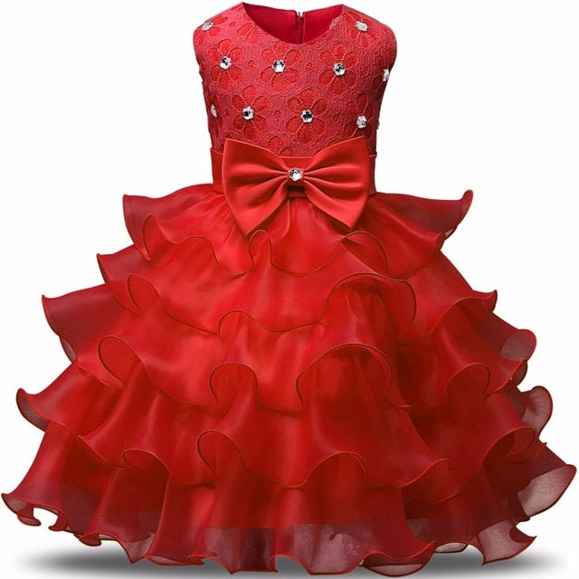 Christmas Tutu Dress For Girls Dresses Kids Clothes Wedding Event Flower Girl Dress Birthday Party Costumes Children Clothing 8T