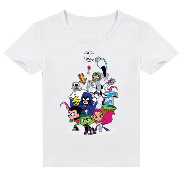 2020 Cartoon Teens Titans GO T Shirt Kids Summer Clothes Boys T-shirts Short Sleeve Raven Robin Cyborg Girls Casual Hip Hop Tops