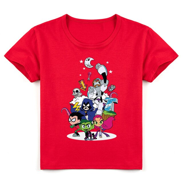 2020 Cartoon Teens Titans GO T Shirt Kids Summer Clothes Boys T-shirts Short Sleeve Raven Robin Cyborg Girls Casual Hip Hop Tops