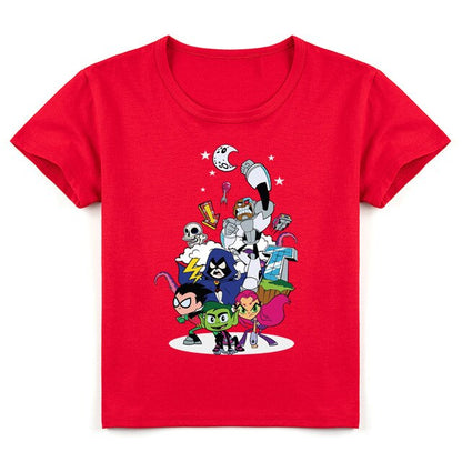 2020 Cartoon Teens Titans GO T Shirt Kids Summer Clothes Boys T-shirts Short Sleeve Raven Robin Cyborg Girls Casual Hip Hop Tops
