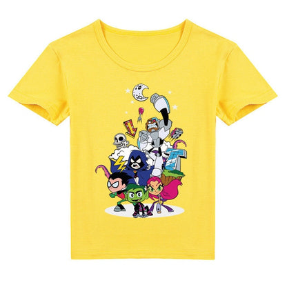 2020 Cartoon Teens Titans GO T Shirt Kids Summer Clothes Boys T-shirts Short Sleeve Raven Robin Cyborg Girls Casual Hip Hop Tops